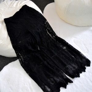 Umgee black lace skirt with short skort under.